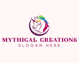 Unicorn LGBT Horse logo design