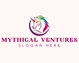 Unicorn LGBT Horse logo design