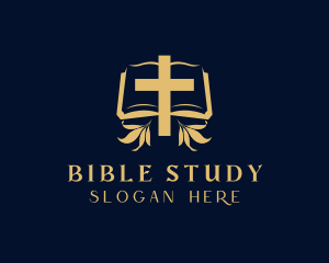 Bible Book Cross logo design