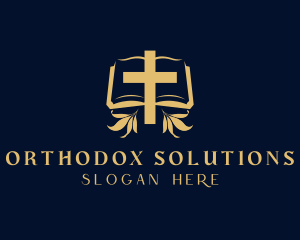 Bible Book Cross logo design