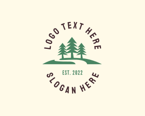 Tree - Pine Forest Camping logo design