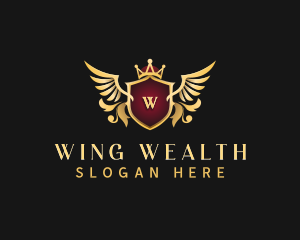 Crest Crown Wings logo design