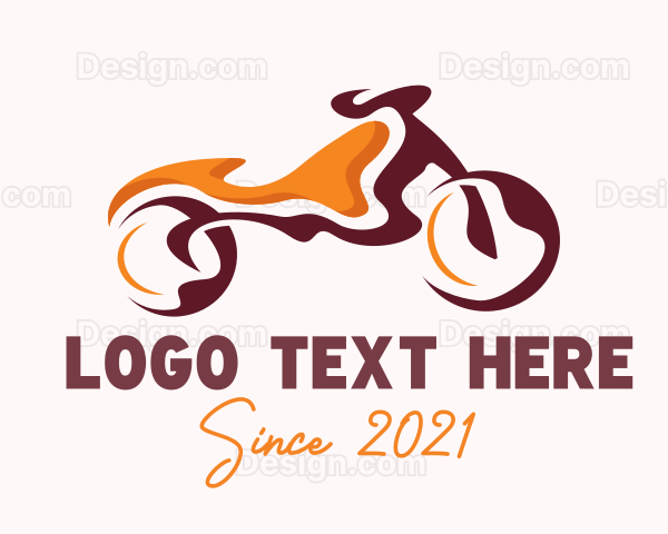 Orange Abstract Motorbike Logo