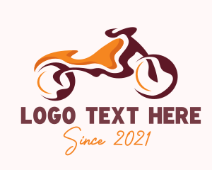 Orange Abstract Motorbike logo