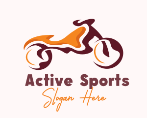 Orange Abstract Motorbike Logo