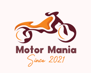 Orange Abstract Motorbike logo design