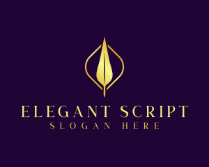 Elegant Feather Quill  logo design