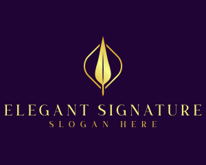 Elegant Feather Quill  logo design