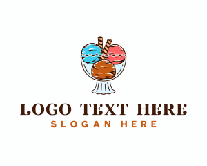 Gelato Ice Cream Dessert Logo