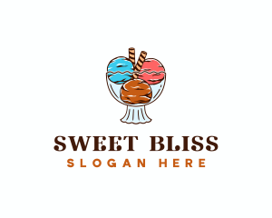 Gelato Ice Cream Dessert logo design