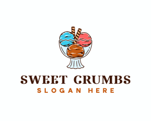 Gelato Ice Cream Dessert logo design