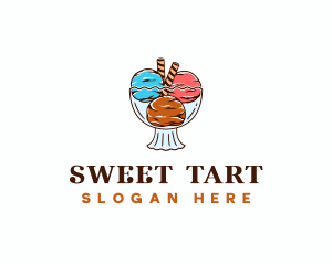 Gelato Ice Cream Dessert logo design