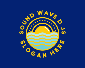 Sunset Sea Wave logo design