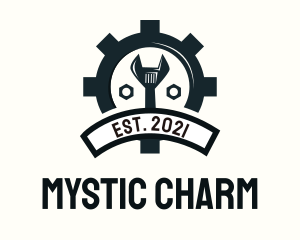 Mechanic Gear Badge logo design