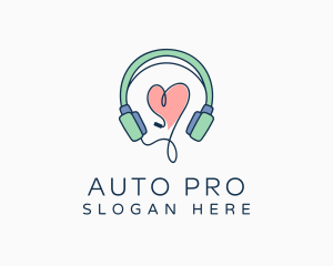 Audio Headphone Heart logo