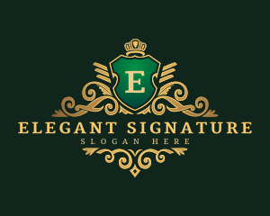 Elegant Royal Shield  logo design