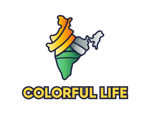 Colorful Indian Outline logo design