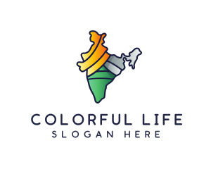 Colorful Indian Outline logo design