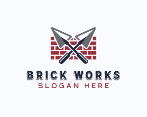 Trowel Brick Carpentry logo design