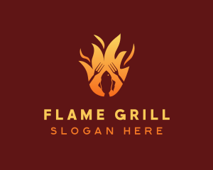 Fish BBQ Grilling logo design