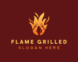 Fish BBQ Grilling logo design