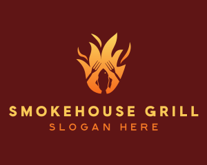 Fish BBQ Grilling logo design