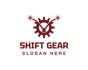 Industrial Gear Welding Torch logo design