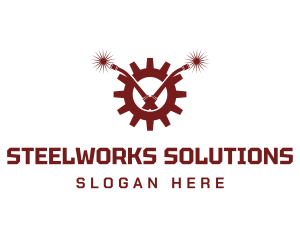 Industrial Gear Welding Torch logo design