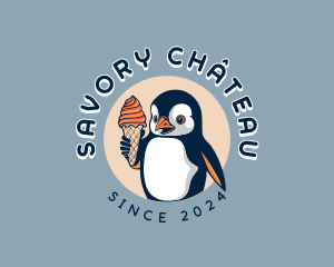 Ice Cream Penguin logo design