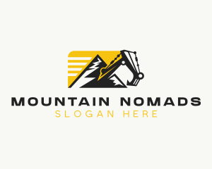 Excavator Mountain Contractor logo design