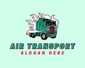 Flame Trailer Truck logo design