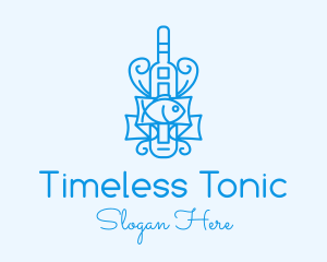 Blue Fish Wine Bottle logo