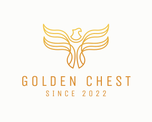 Golden Phoenix Bird logo design