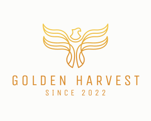 Golden Phoenix Bird logo design