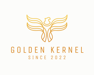 Golden Phoenix Bird logo design