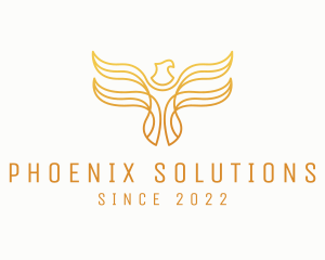 Golden Phoenix Bird logo design