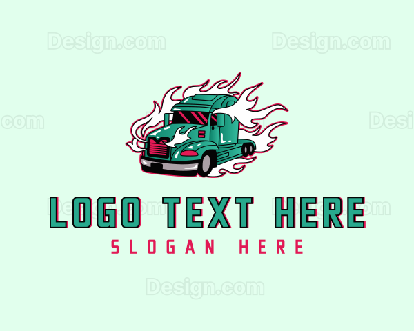 Flaming Freight Truck Logo