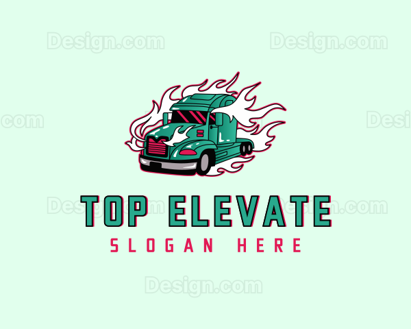 Flaming Freight Truck Logo