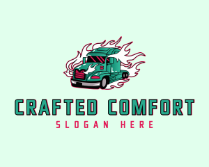 Flaming Freight Truck Logo