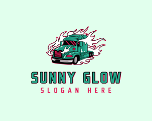 Flaming Freight Truck Logo