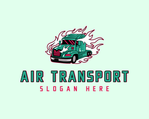 Flaming Freight Truck logo design