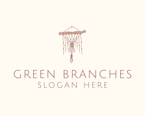 Branch Beads Macrame Curtain logo design