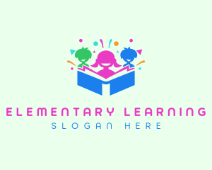 Kinder Learning Book logo design