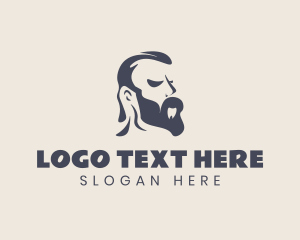 Hipster Male Beard Grooming logo