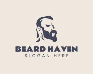 Hipster Male Beard Grooming logo design