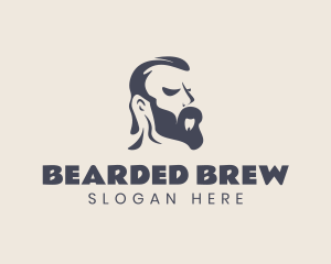 Hipster Male Beard Grooming logo design