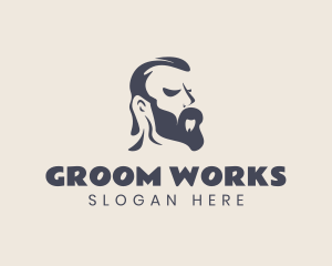 Hipster Male Beard Grooming logo