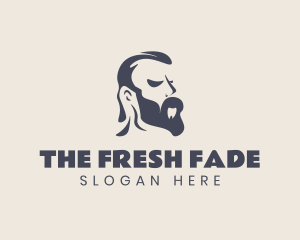 Hipster Male Beard Grooming logo design