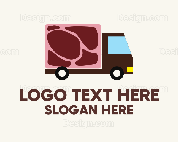 Meat Truck Delivery Logo