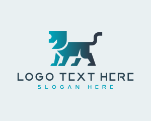 Lion - Gradient Geometric Lion logo design